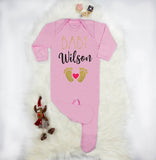 Personalised baby rompersuit baby coming home outfit Personalised Baby Gift with heart Baby Shower gift Baby present