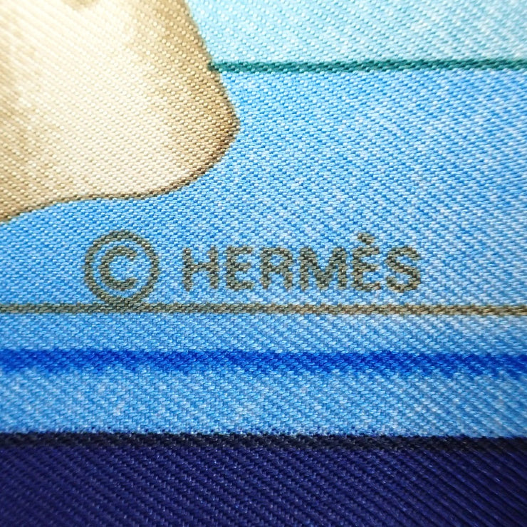 HERMES エルメス AZVL EJOS アズレージョ カレ90スカーフ  ブルー系