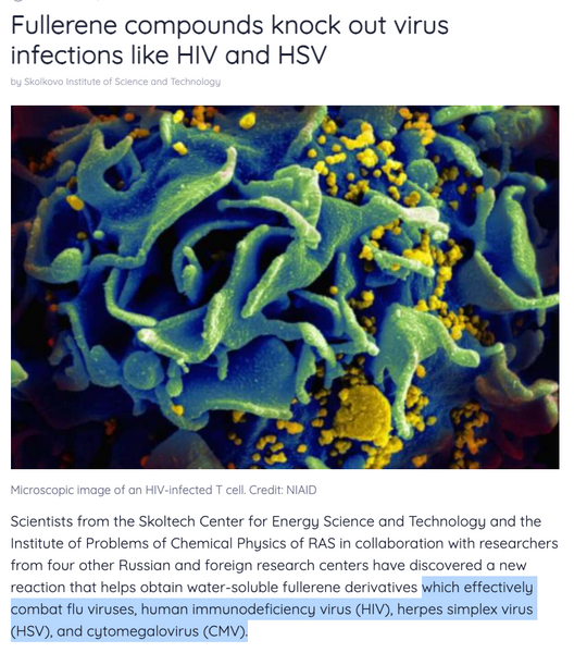Fullerene compounds knock out virus infections like HIV and HSV