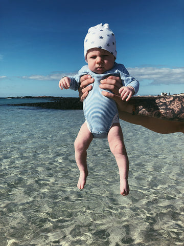 Solly Geburt Sol and Pepper Baby New Born Fuerteventura Urlaub Ocean Sand