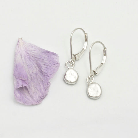 One of Kind: Freeform Fine Silver Nugget Earrings No. 3