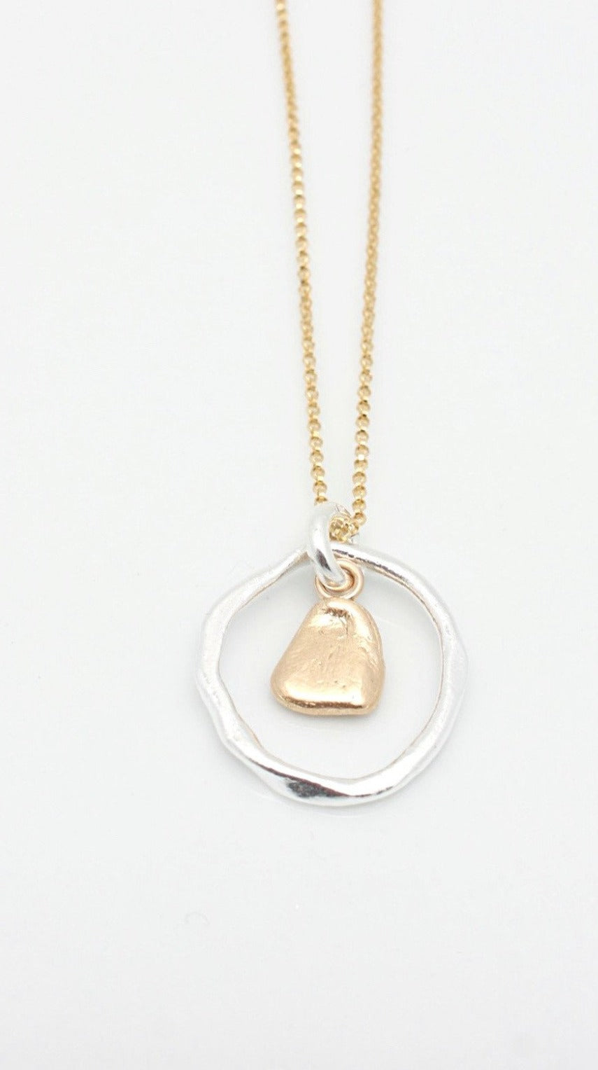 Solitary pebble & silver link necklace | Orange Avocado Jewelry ...