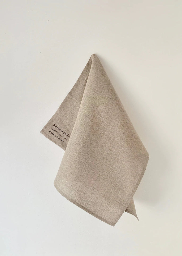 Thick Linen Kitchen Towels Ivy & Creeper (set of 2) - LINOROOM 100