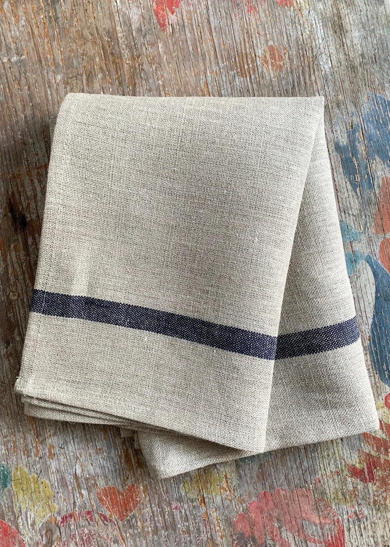 Thick Linen Kitchen Cloth: Natural with Red Stripe – Shop Fog Linen