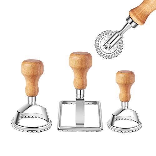 5 Wheel Pastry Cutter Pasta Cutter Set. Pasta Making Tool with Adjustable  Accordian Dough Cutter, Dual Fluted Ravioli Cutter Pizza Slicer, and Bench  Scraper, Noodle, Cookie, Pie Lettuce 