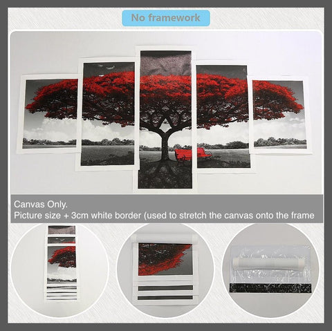 Red Tree Canvas  Wall Art