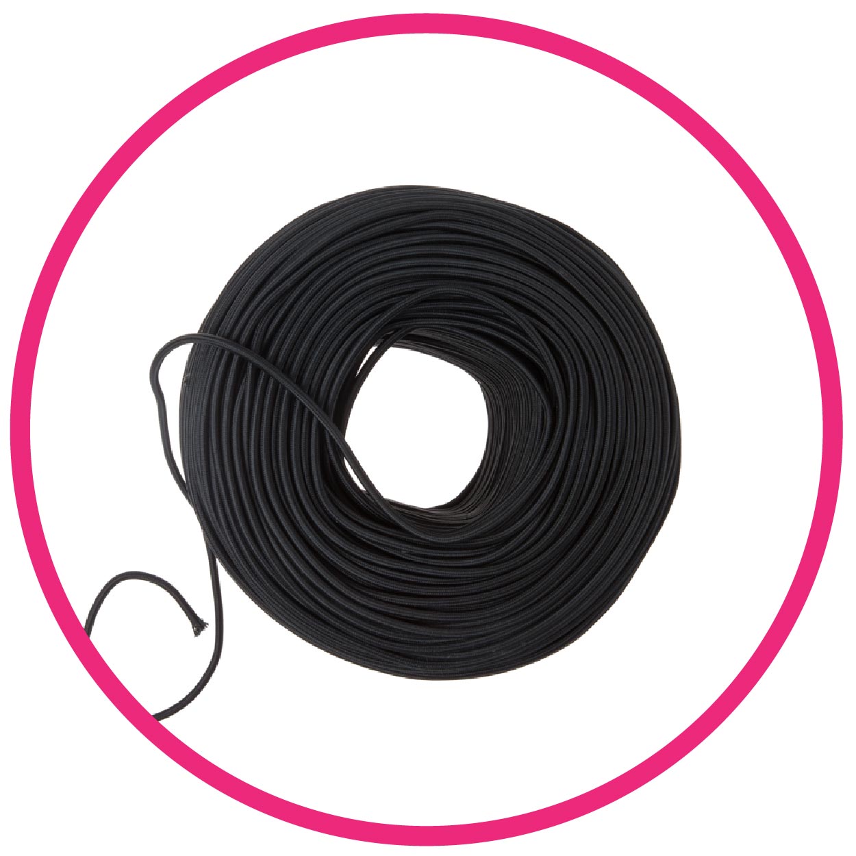 Color Cord’s DIY fabric wire by the foot in black