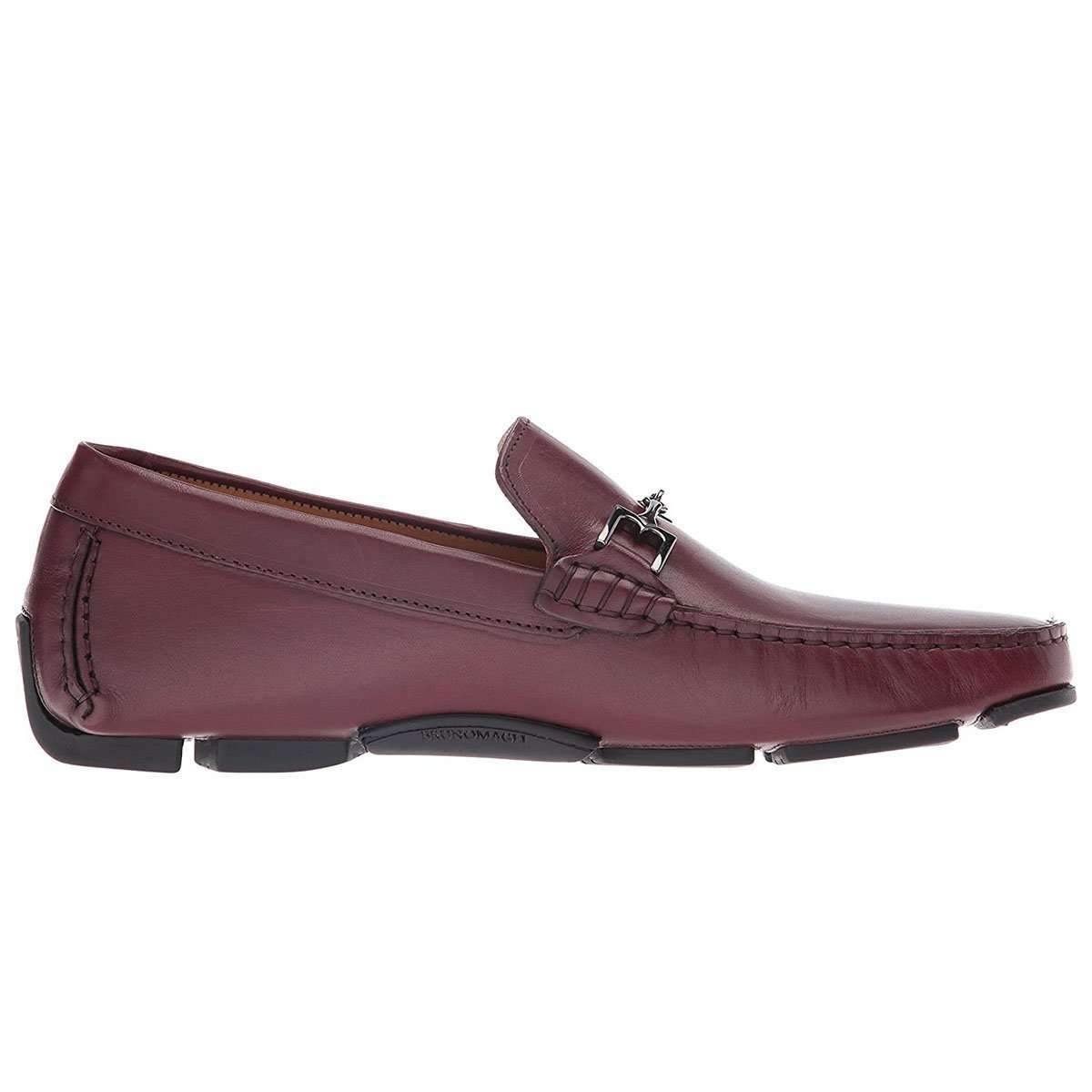 Bruno Magli Luxury Italian Handcrafted Monza Men's Designer Shoes Burgundy Calf-Skin Leather Moccasins (BMS1001) (Special Price)