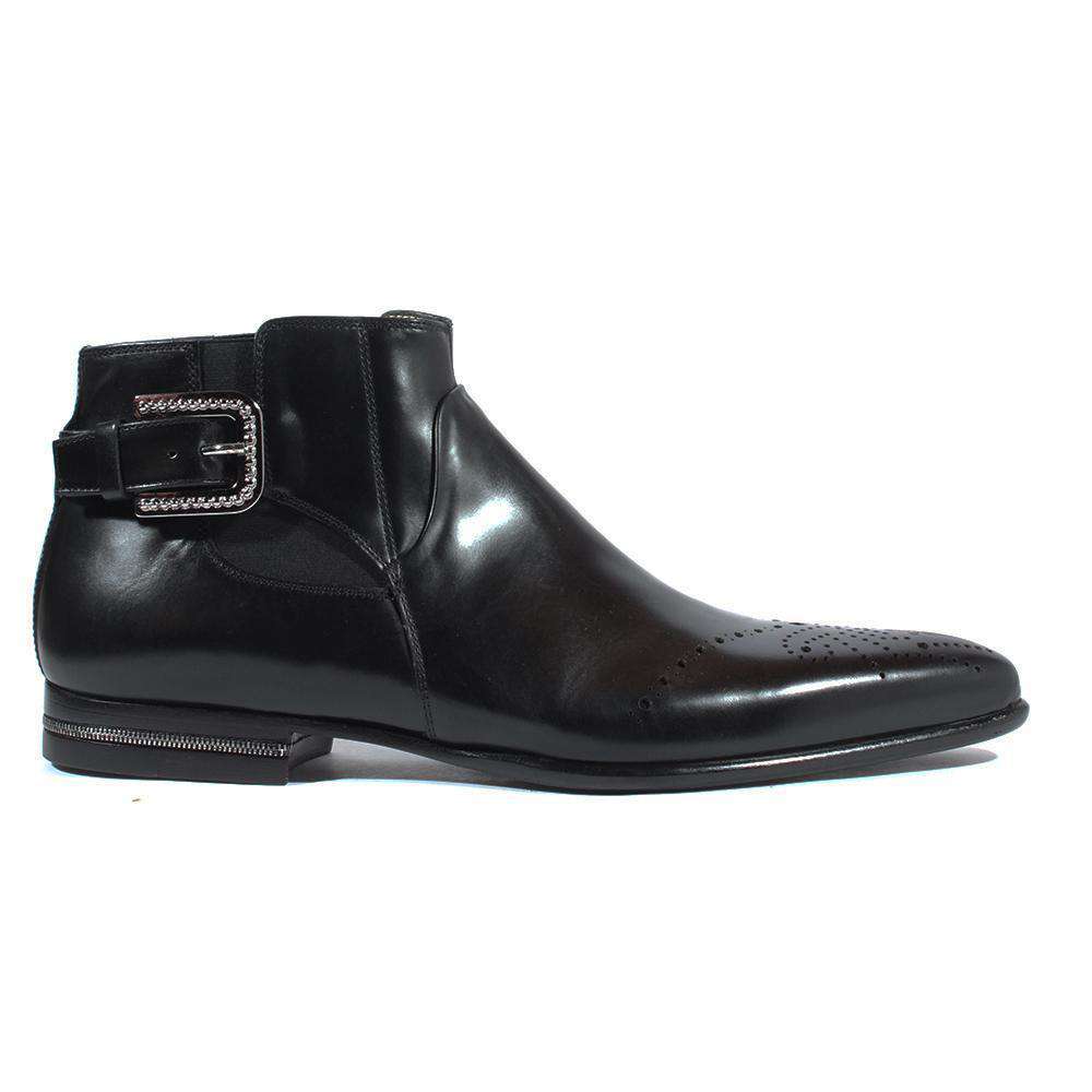 Cesare Paciotti Luxury Italian Italian Men's Designer Shoes Magic Baby Black Leather Boots (CPM2612)