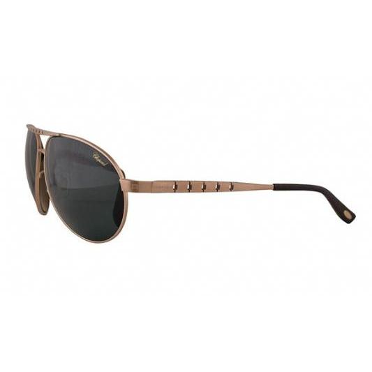 Chopard SCHB01M Sunglasses Matte Rose Gold / Polarized Green (S)