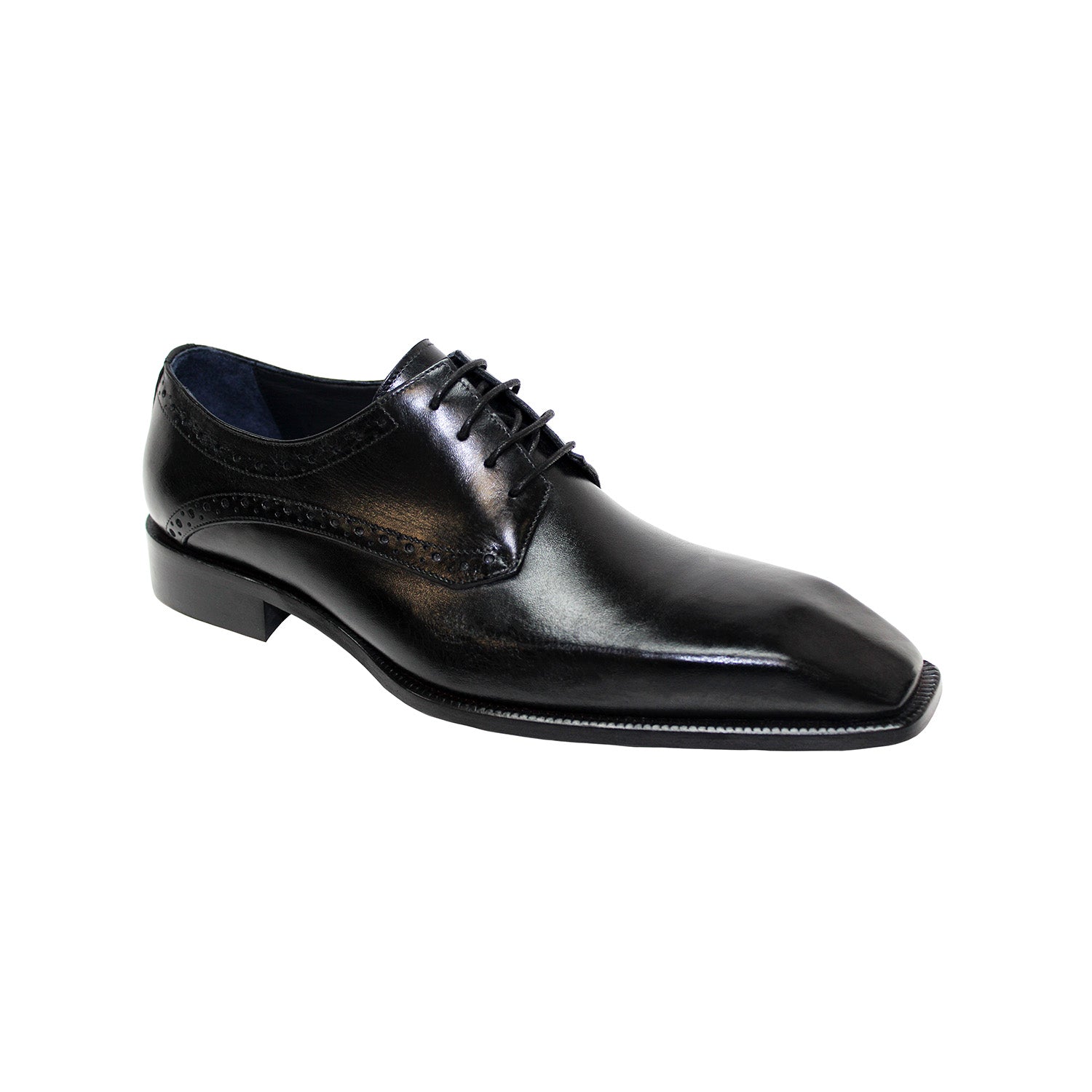 Duca Varazze Men's Shoes Black Calf-Skin Leather Oxfords (D1090)