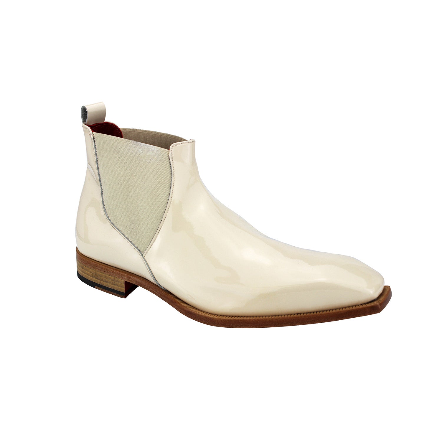 Emilio Franco Leonardo Men's Shoes Beige Patent Leather Boots (EF1065)