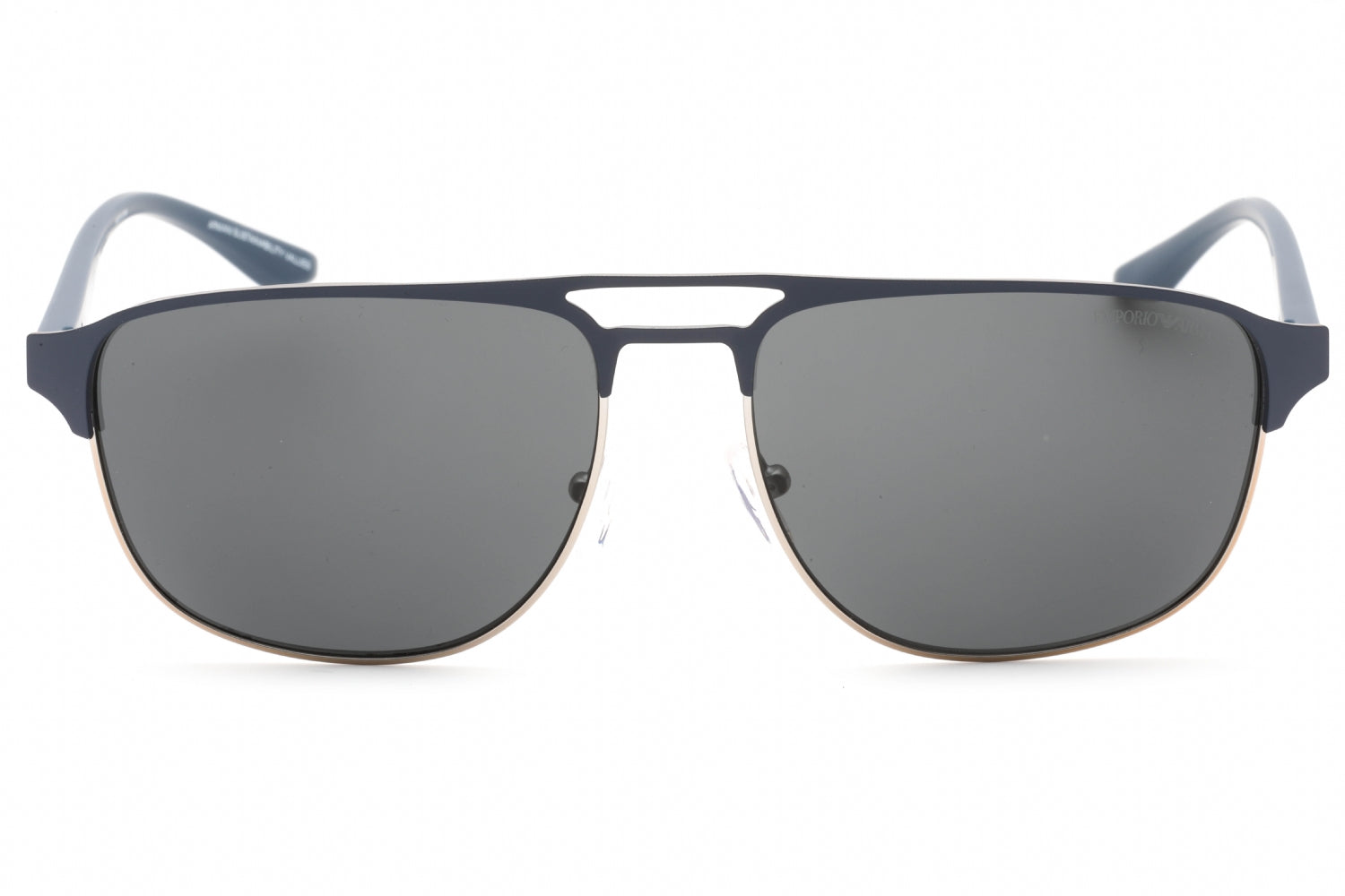 Emporio Armani 0EA2144 Sunglasses Blue on Matte Silver / Dark Grey