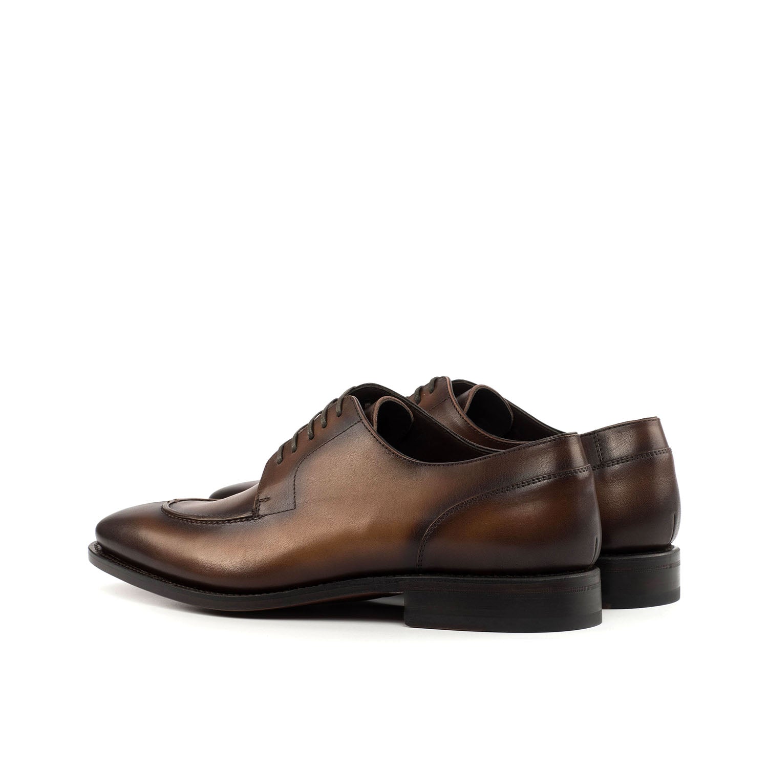 Ambrogio Bespoke Men's Handmade Custom Shoes Brown Calf-Skin Leather Derby Split Toe Oxfords (AMB1405)