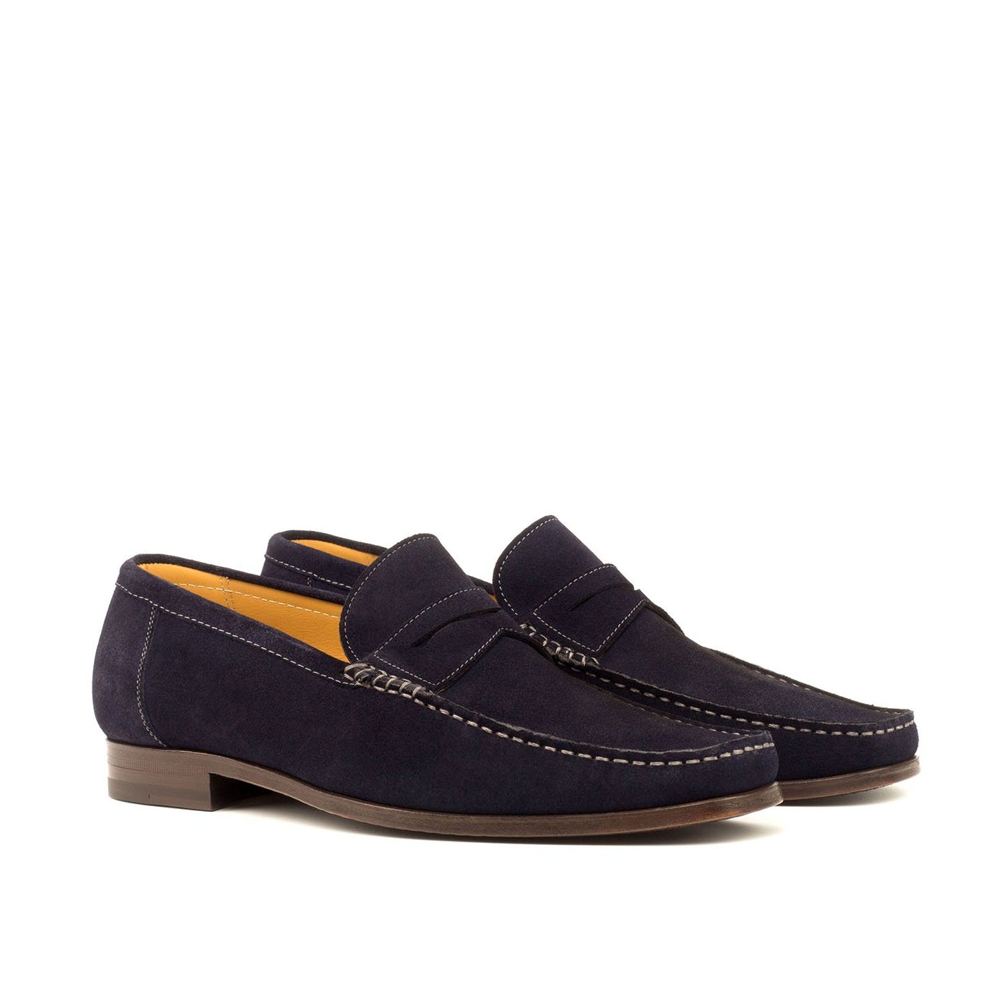 Men's Custom Shoes Navy Suede Leather – AmbrogioShoes