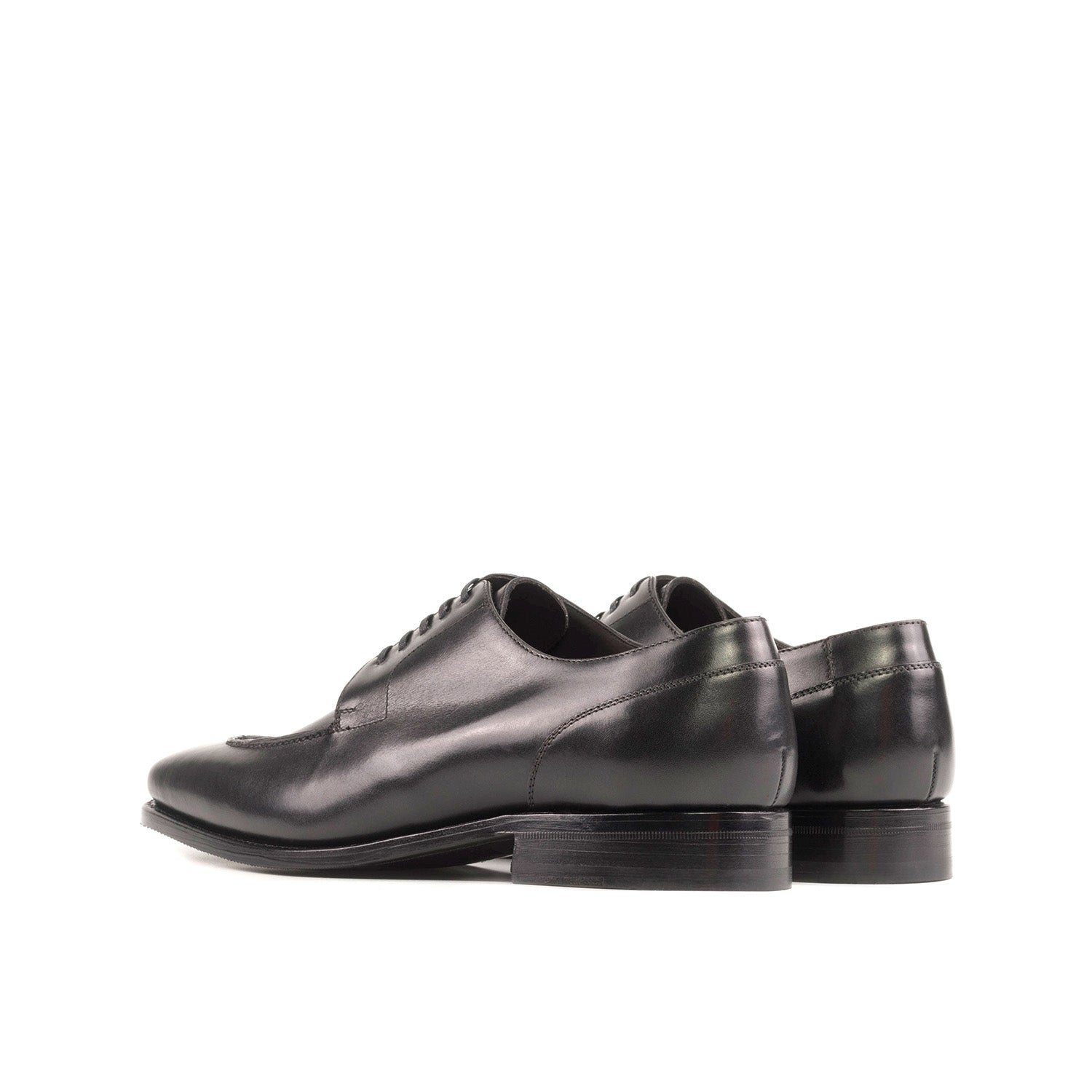 Ambrogio Bespoke Men's Shoes Black Calf-Skin Leather Derby Split-Toe Oxfords (AMB2370)