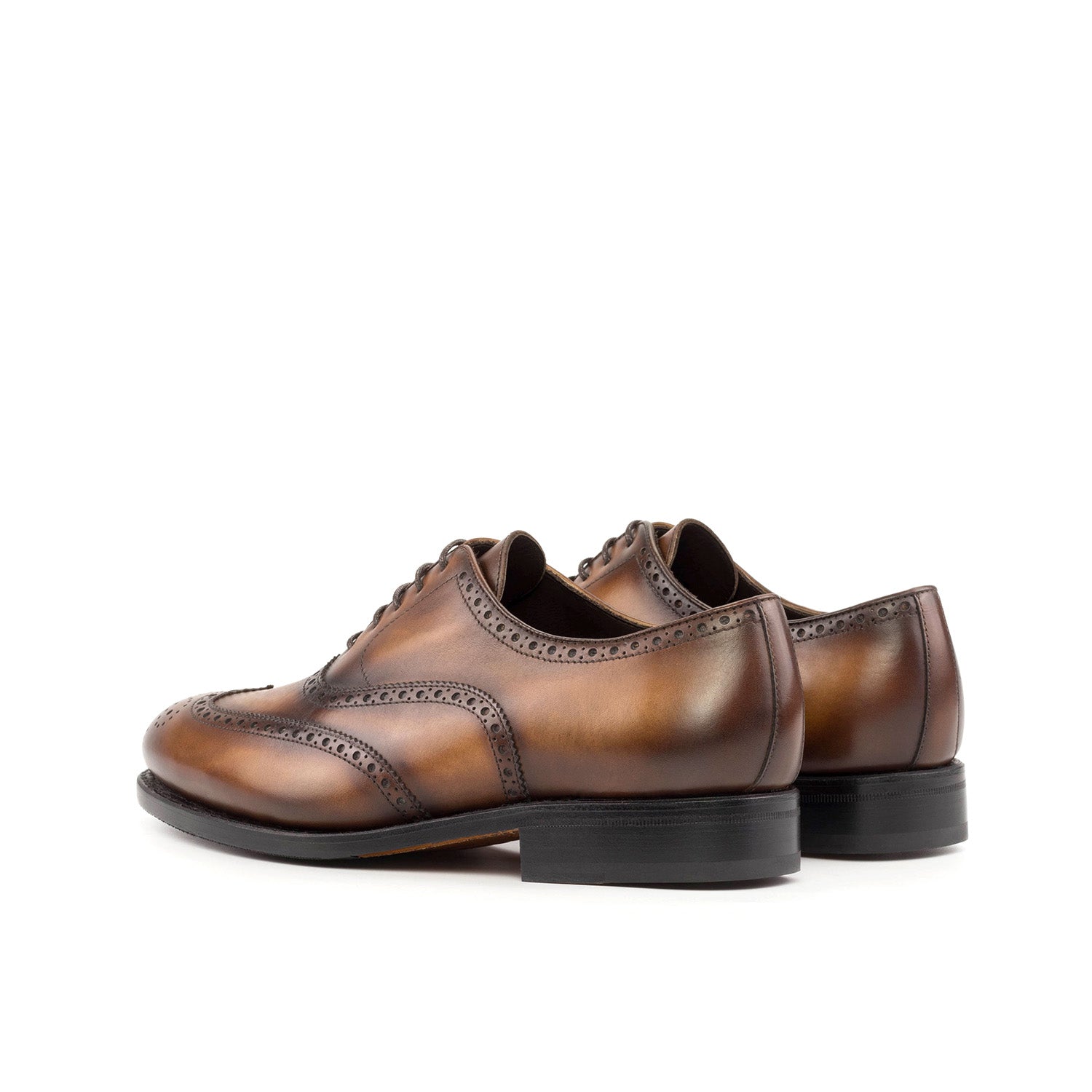 Ambrogio Bespoke Men's Shoes Brown Calf-Skin Leather Full Brogue Oxfords (AMB2324)