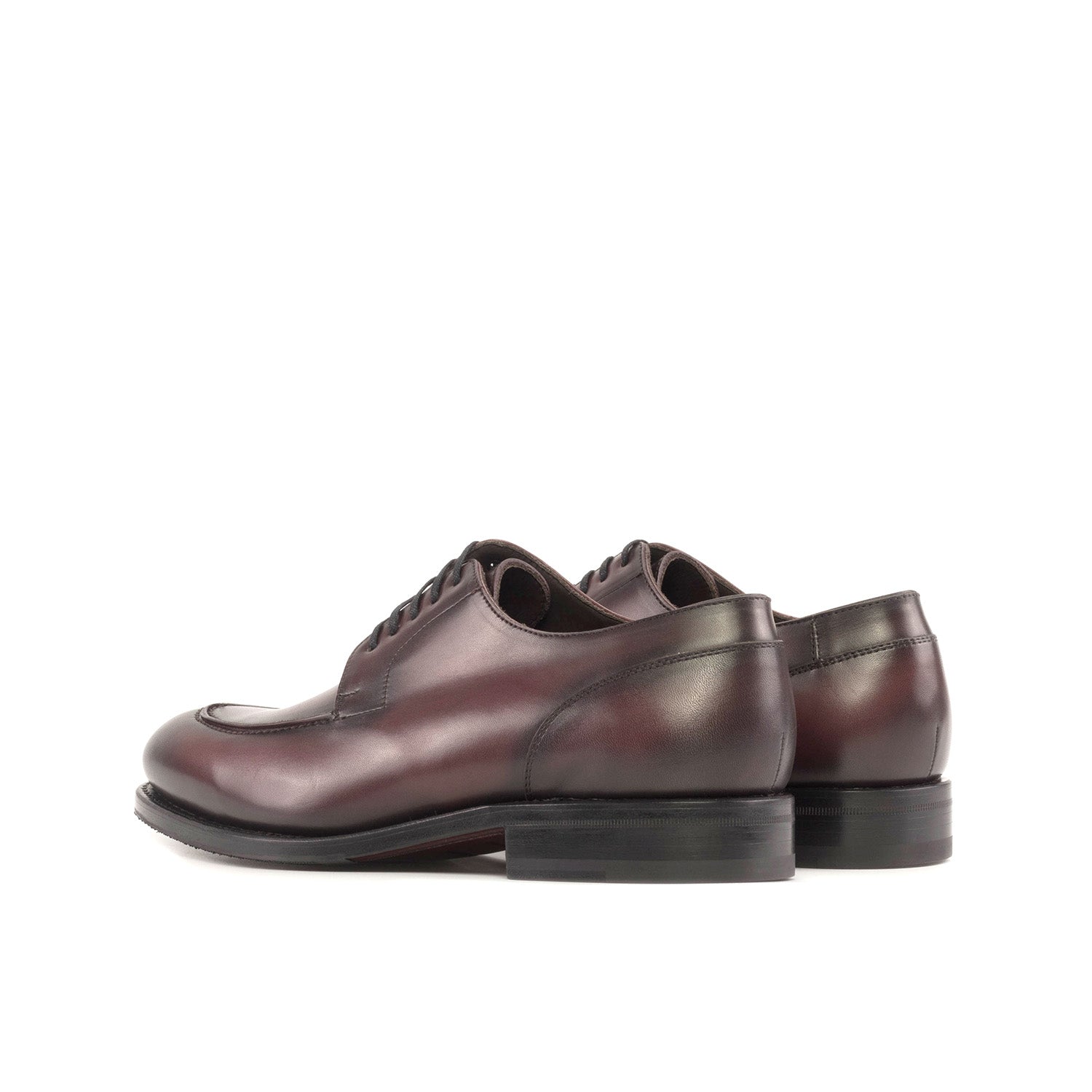 Ambrogio Bespoke Men's Shoes Burgundy Calf-Skin Leather Derby Split Toe Oxfords (AMB2306)