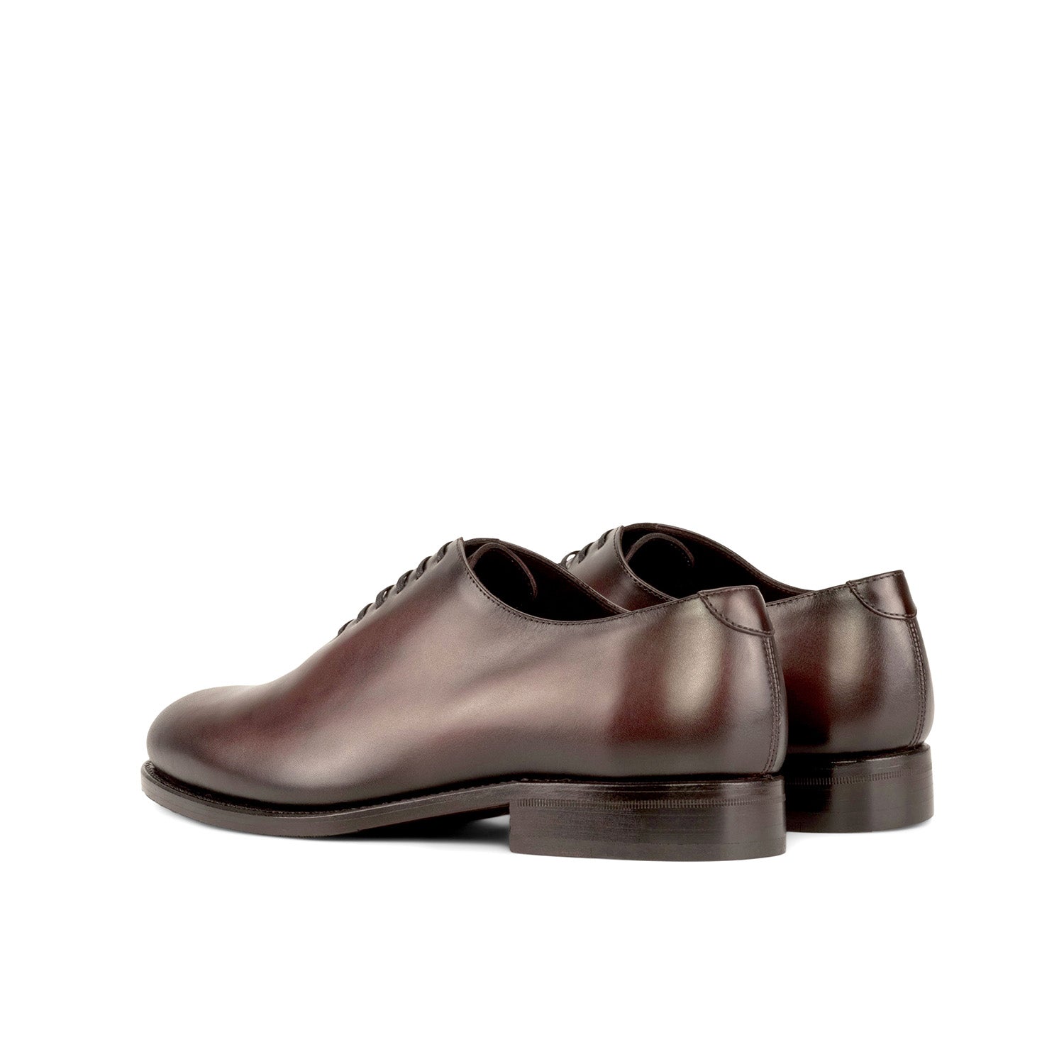 Ambrogio Bespoke Men's Shoes Burgundy Calf-Skin Leather Wholecut Oxfords (AMB2298)