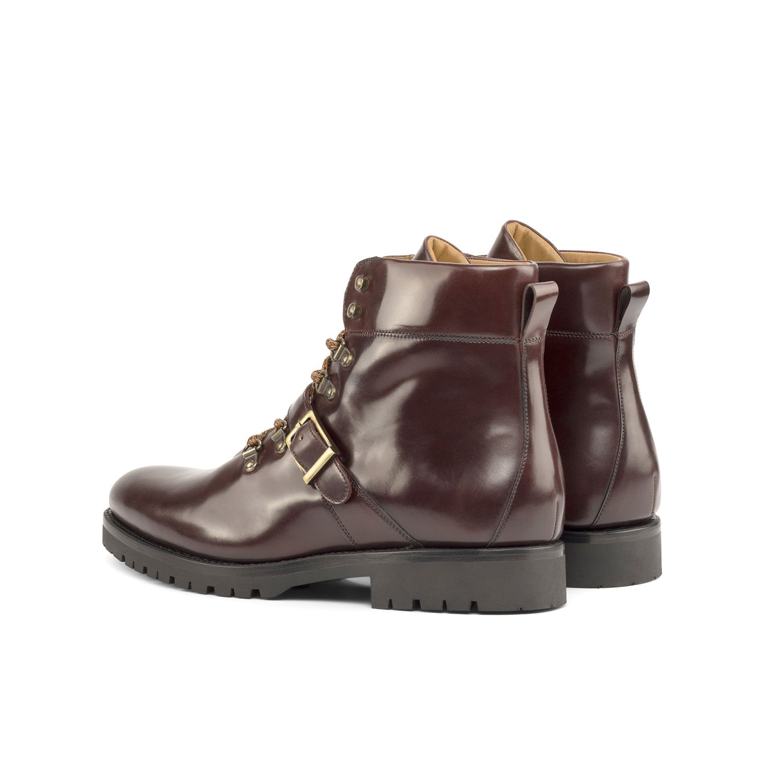 Ambrogio Bespoke Men's Shoes Burgundy Cordovan Leather Goodyear Welted Hiking Boots (AMB2251)