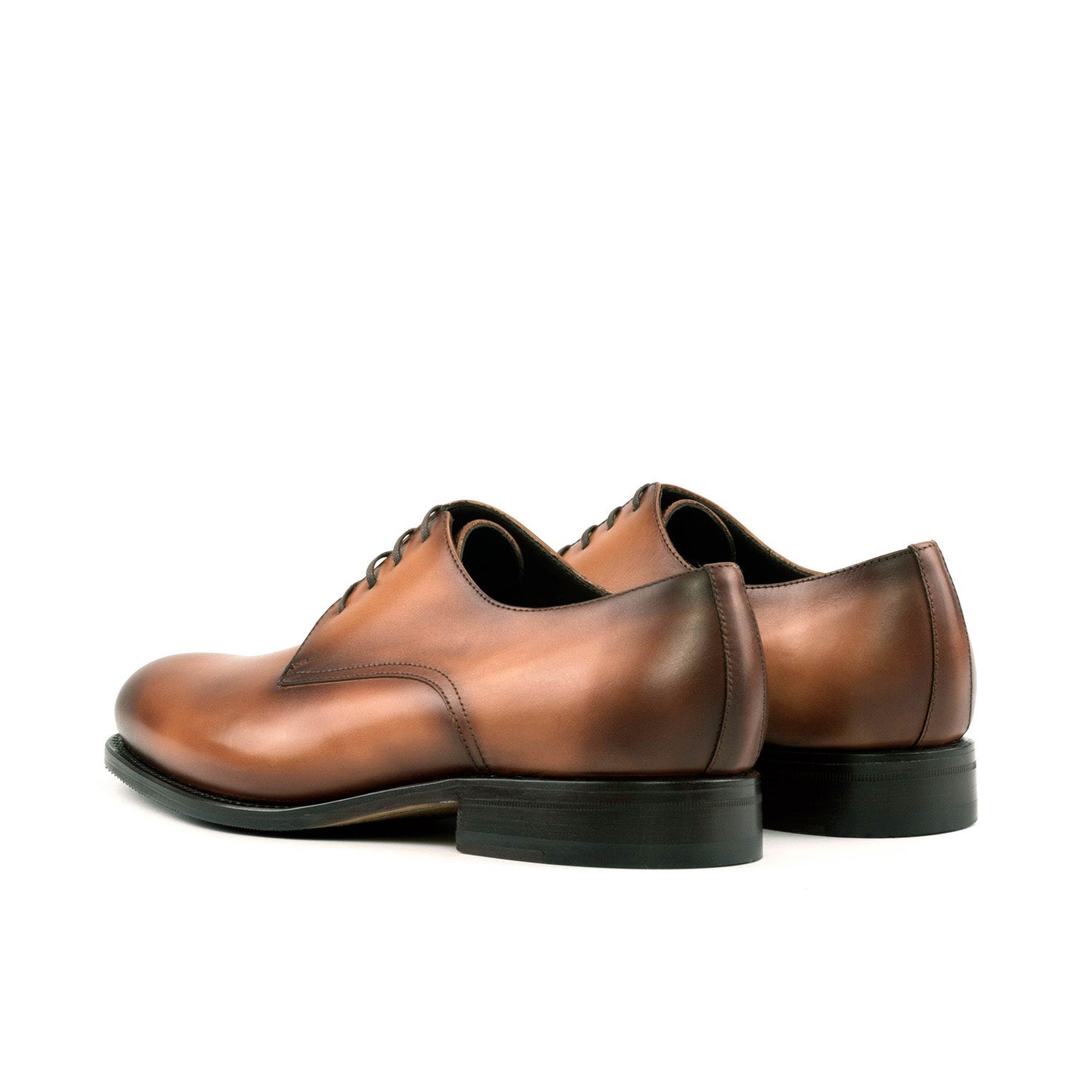 Ambrogio Bespoke Men's Shoes Cognac Calf-Skin Leather Derby Oxfords (AMB2330)