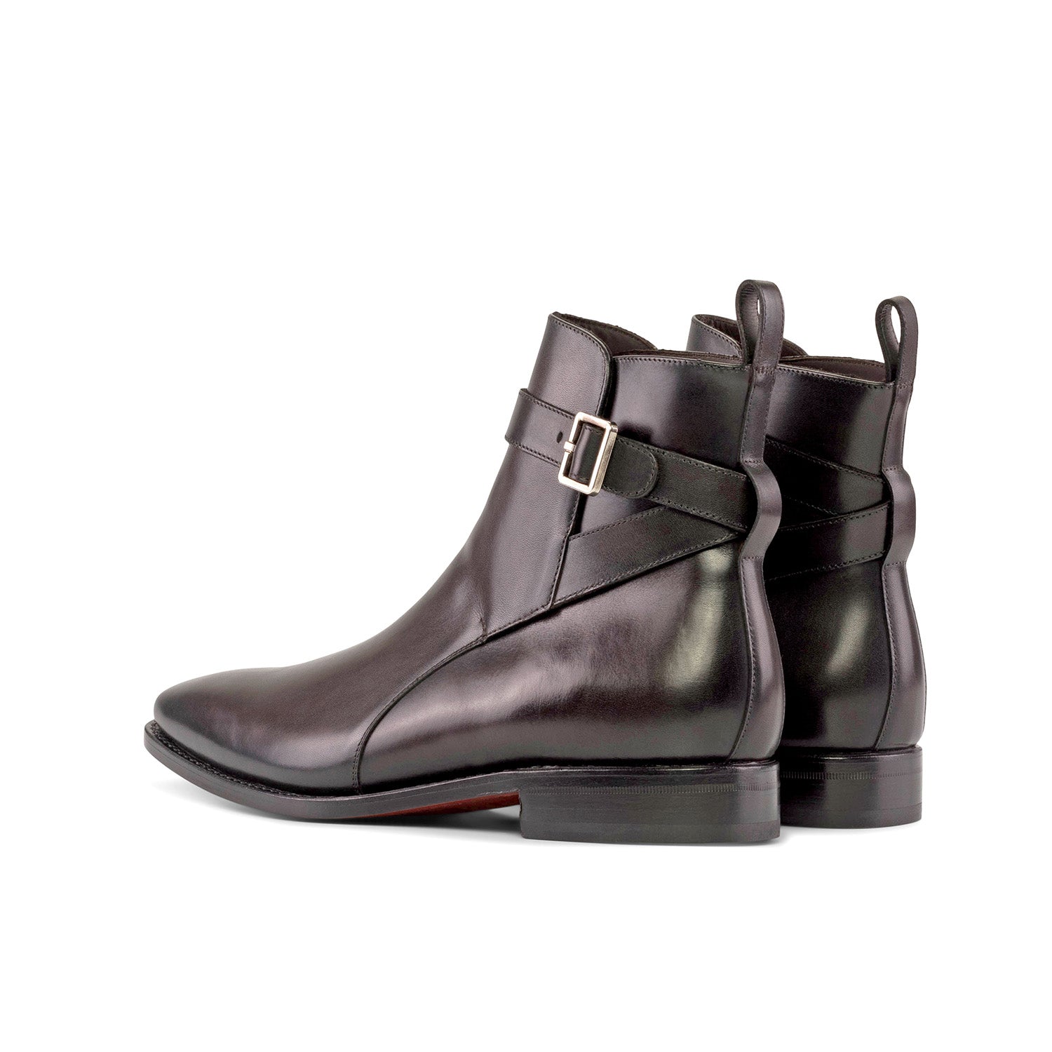 Ambrogio Bespoke Men's Shoes Dark Brown Calf-Skin Leather Jodhpur Boots (AMB2309)