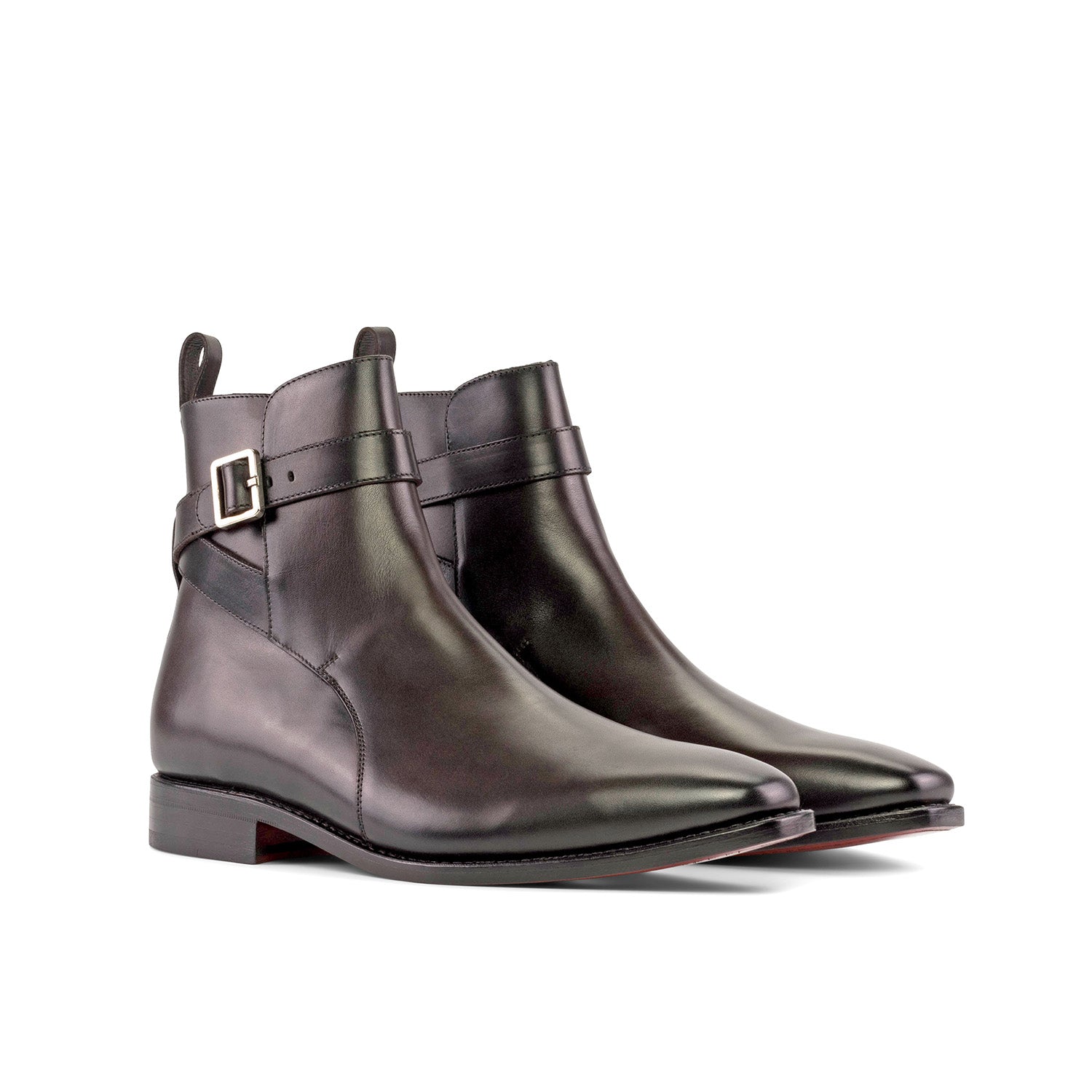 Ambrogio Bespoke Men's Shoes Dark Brown Calf-Skin Leather Jodhpur Boots (AMB2309)