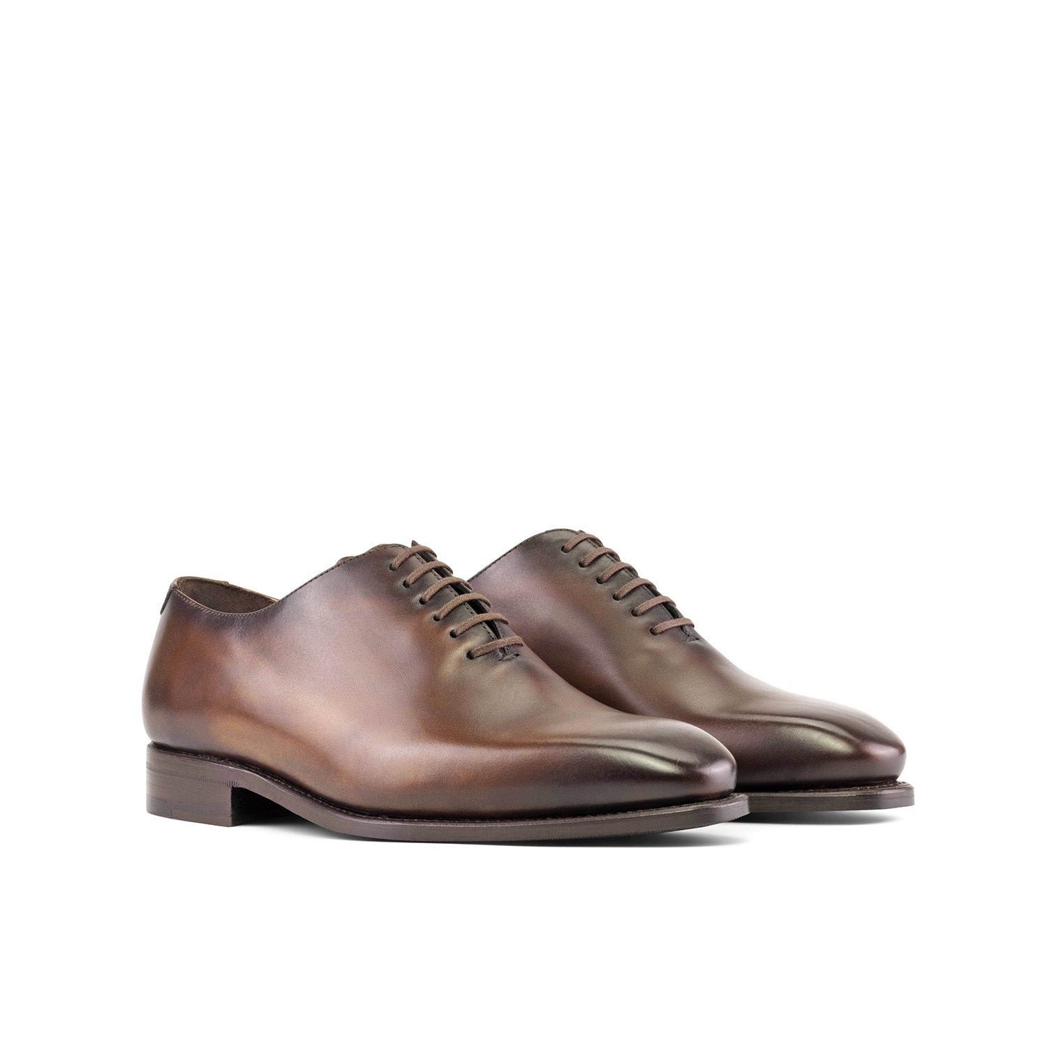 Ambrogio Bespoke Men's Shoes Dark Brown Calf-Skin Leather Whole-cut Oxfords (AMB2363)