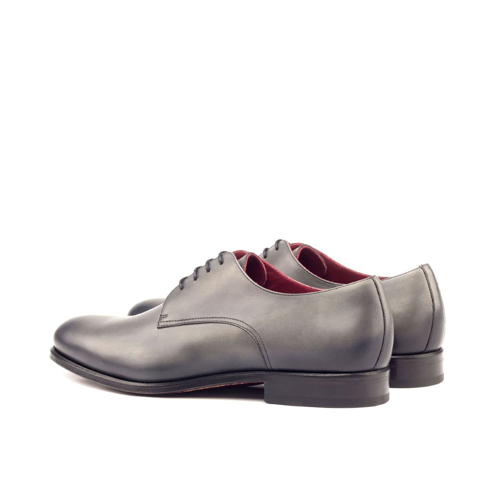 Ambrogio Men's Handmade Custom Made Shoes Gray Calf-Skin Leather Derby Oxfords (AMB1071)