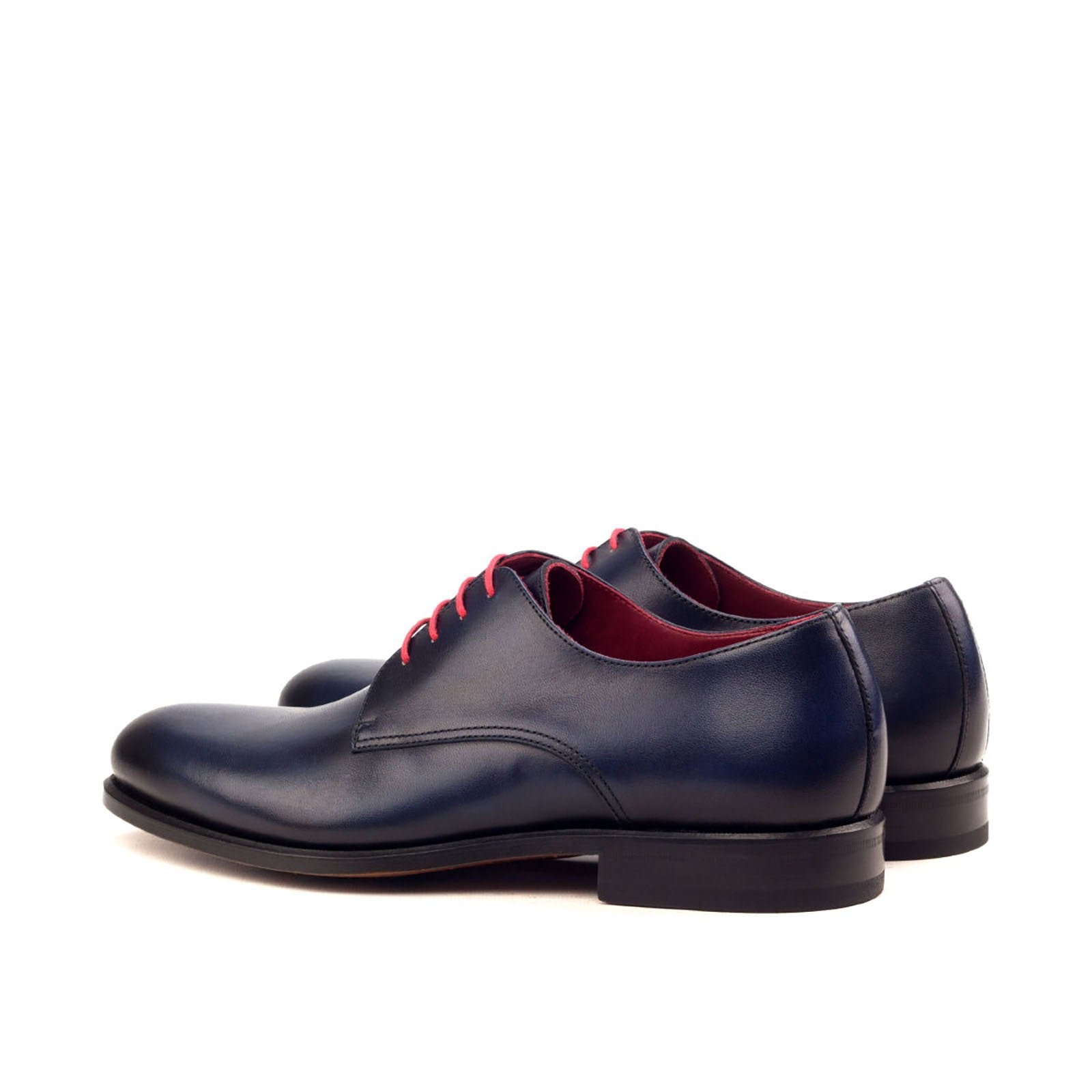 Ambrogio Men's Handmade Custom Made Shoes Navy Calf-Skin Leather Derby Oxfords (AMB1070)