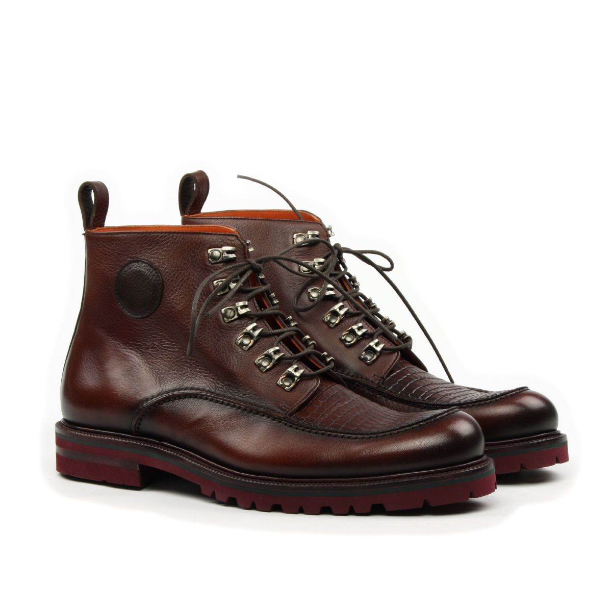 Ambrogio Men's Shoes Chocolate & Brown Lizard Print / Calf-Skin Leathe ...
