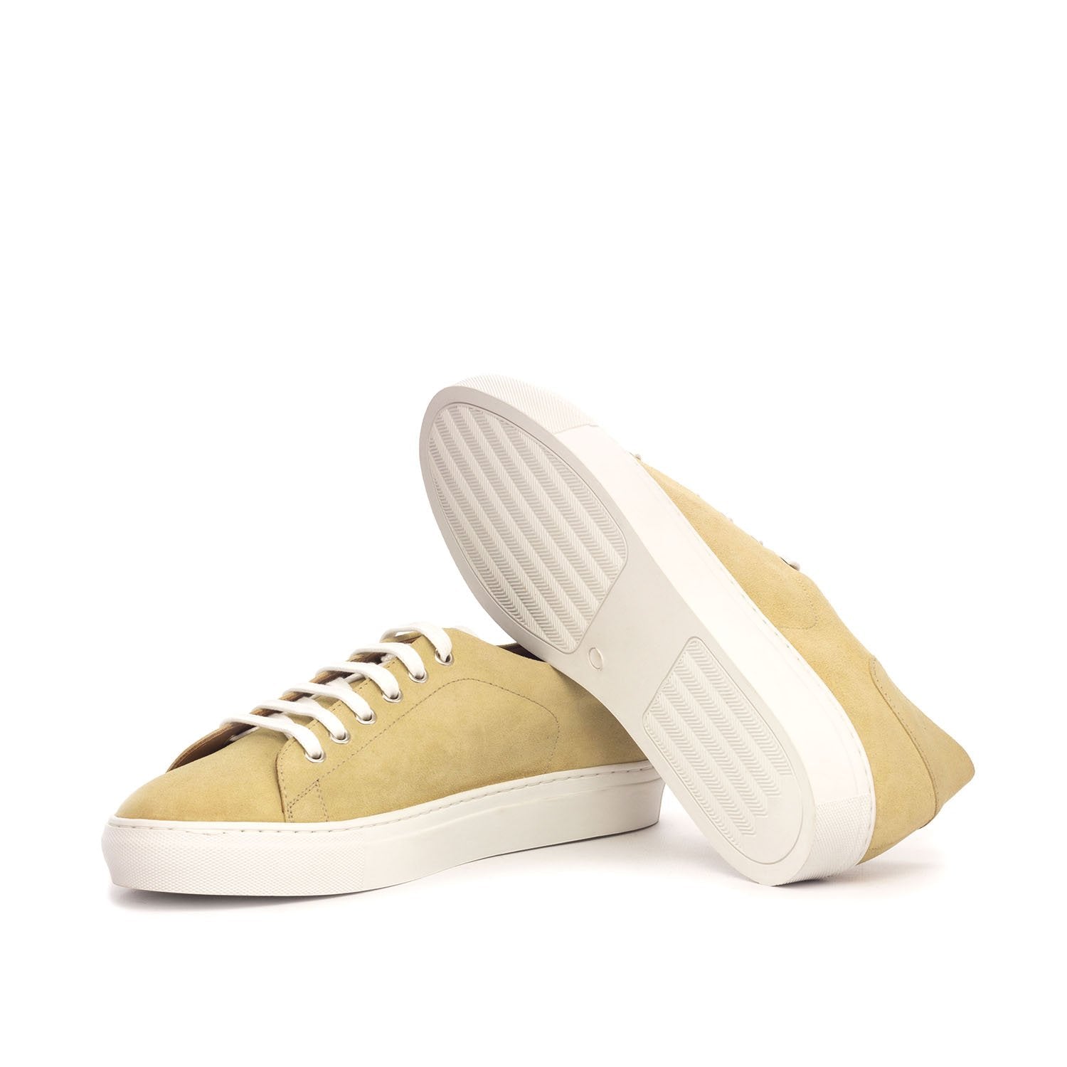 Ambrogio Men's Shoes Sand Suede / Calf-Skin Leather Trainer Sneakers (AMB2098)