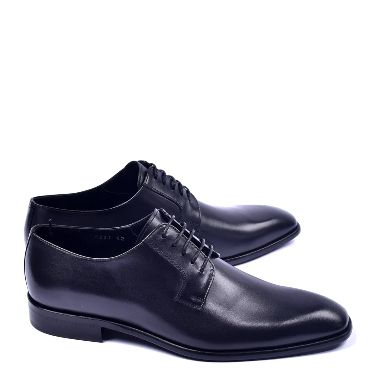 Corrente C01501 6291 Men's Shoes Black Calf-Skin Leather Plain Toe Lace Up Derby Oxfords (CRT1318)