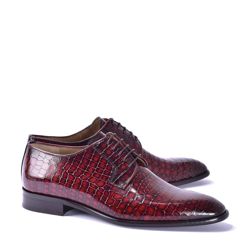Corrente C01508 6291 Men's Shoes Red Crocodile Print / Calf-Skin Leath ...