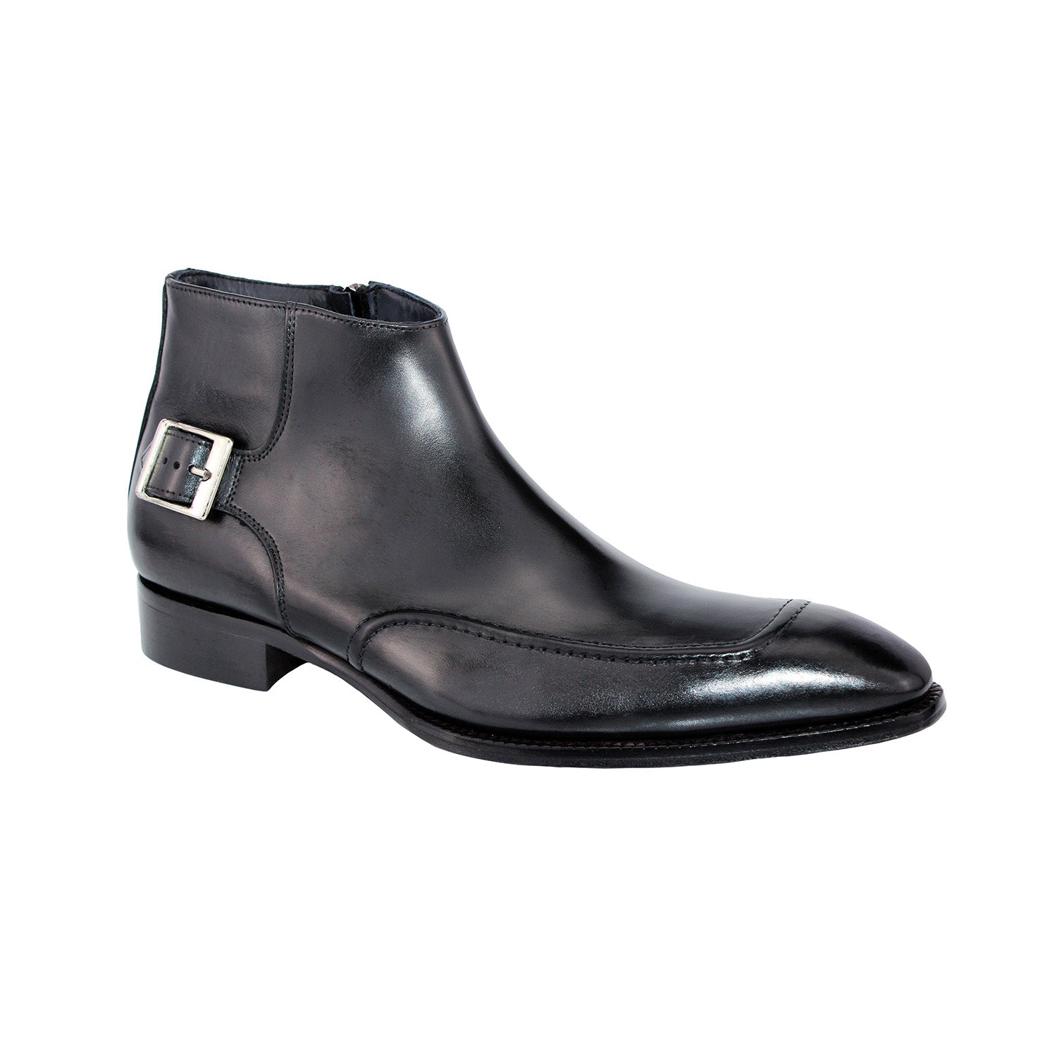 Duca Taranto Men's Shoes Black Calf-Skin Leather Boots (D1075 ...
