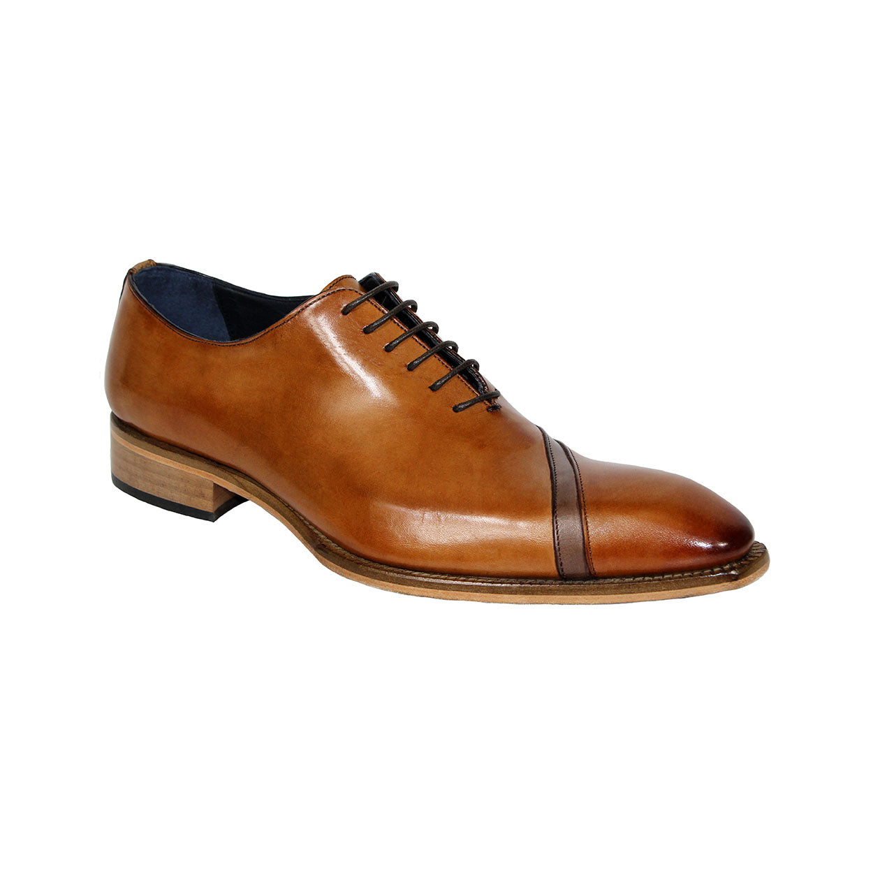 Duca Torre Men's Shoes Cognac/Brown Calf-Skin Leather Oxfords (D1115)