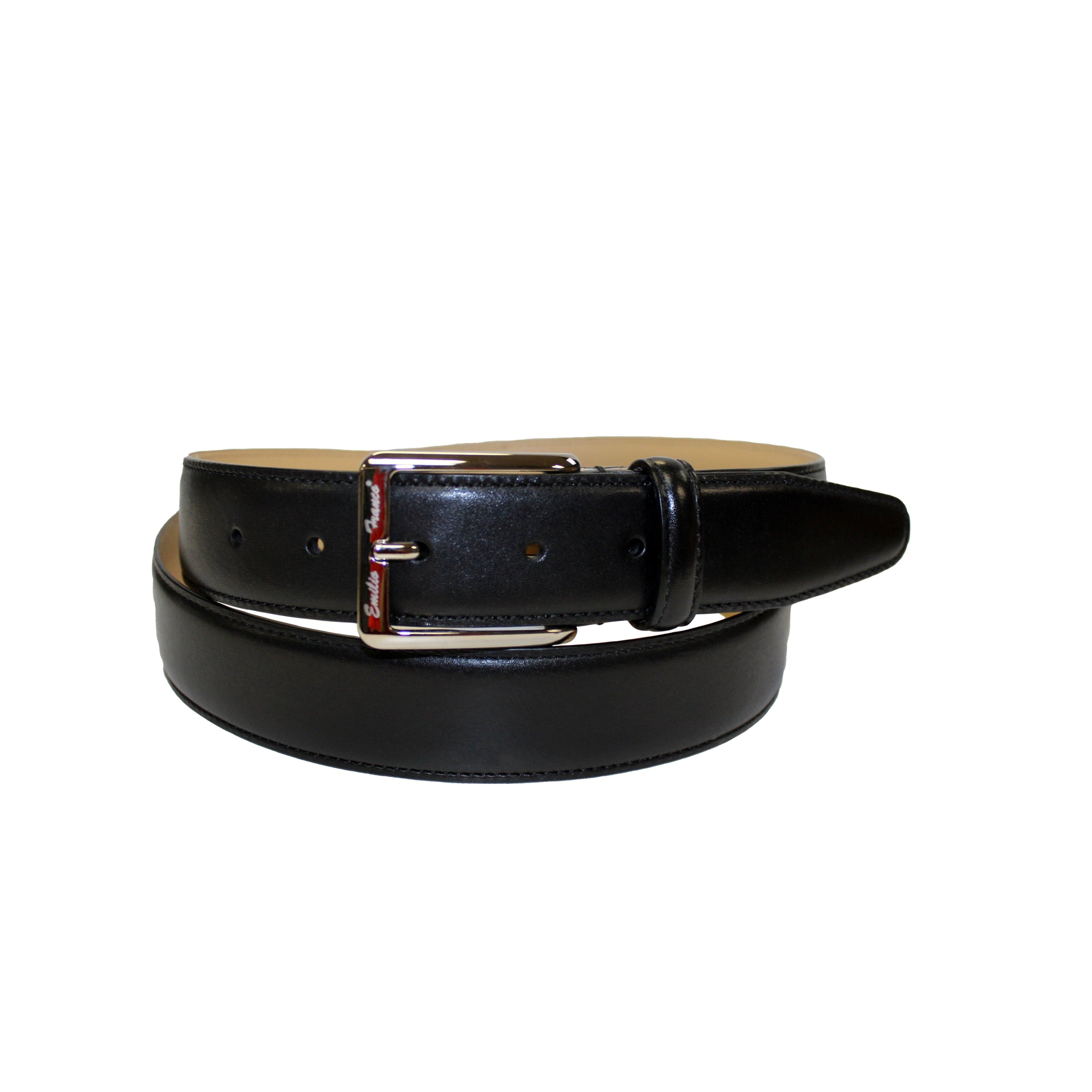 Emilio Franco 201 Men's Belts Black Calf-Skin Leather Men's Belts (EF1111)