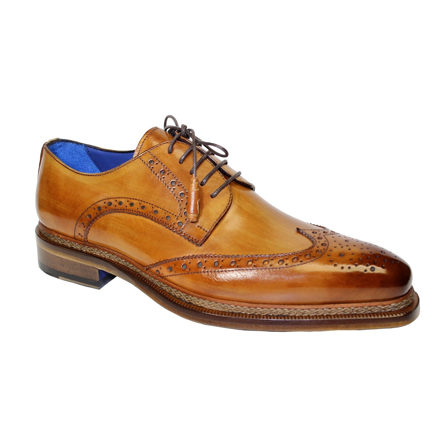 Emilio Franco Adriano Men's Shoes Cognac Calf-Skin Leather Derby Oxfords (EF1002)