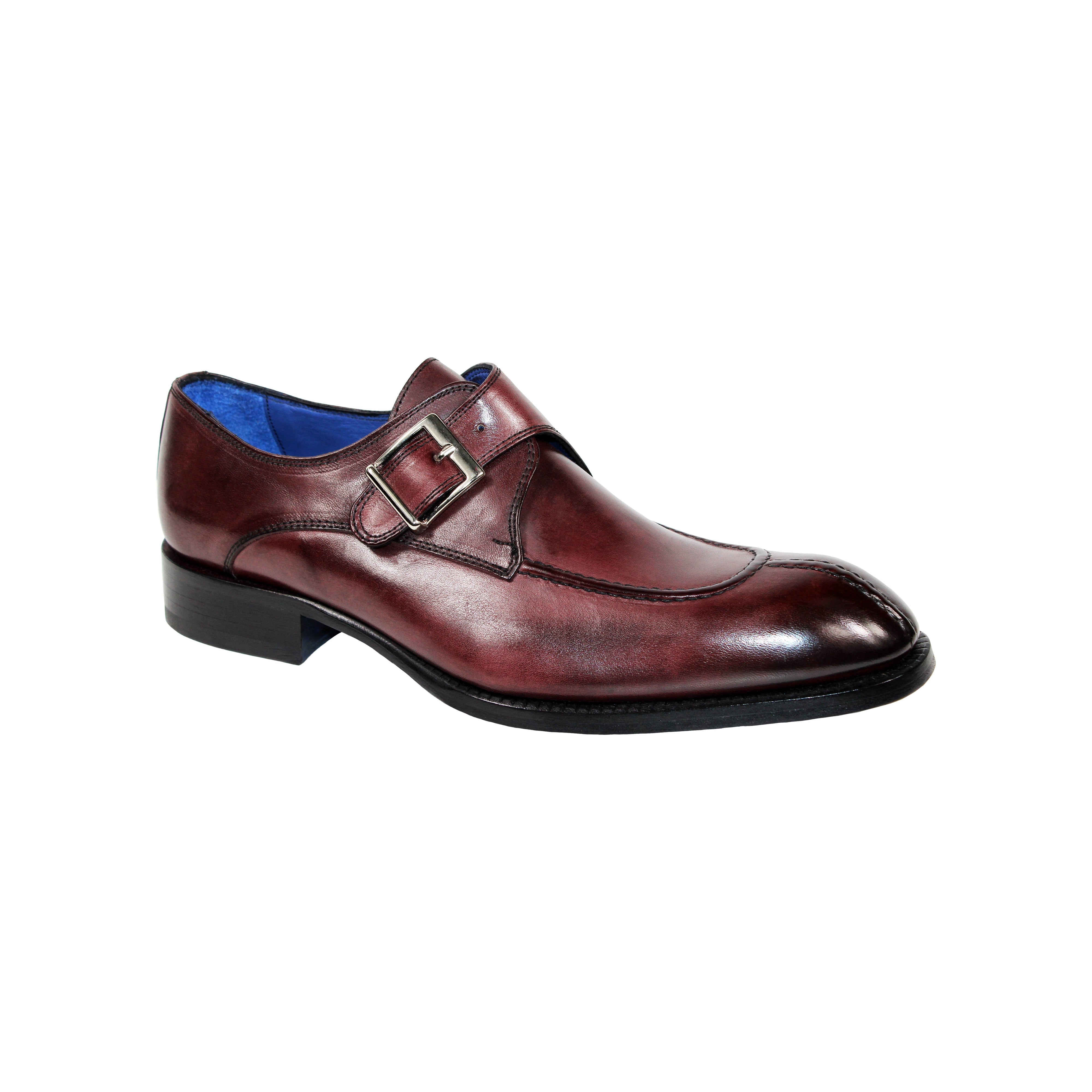 Emilio Franco Bernardo Men's Shoes Burgundy Calf Monkstraps Monkstraps (EF1149)