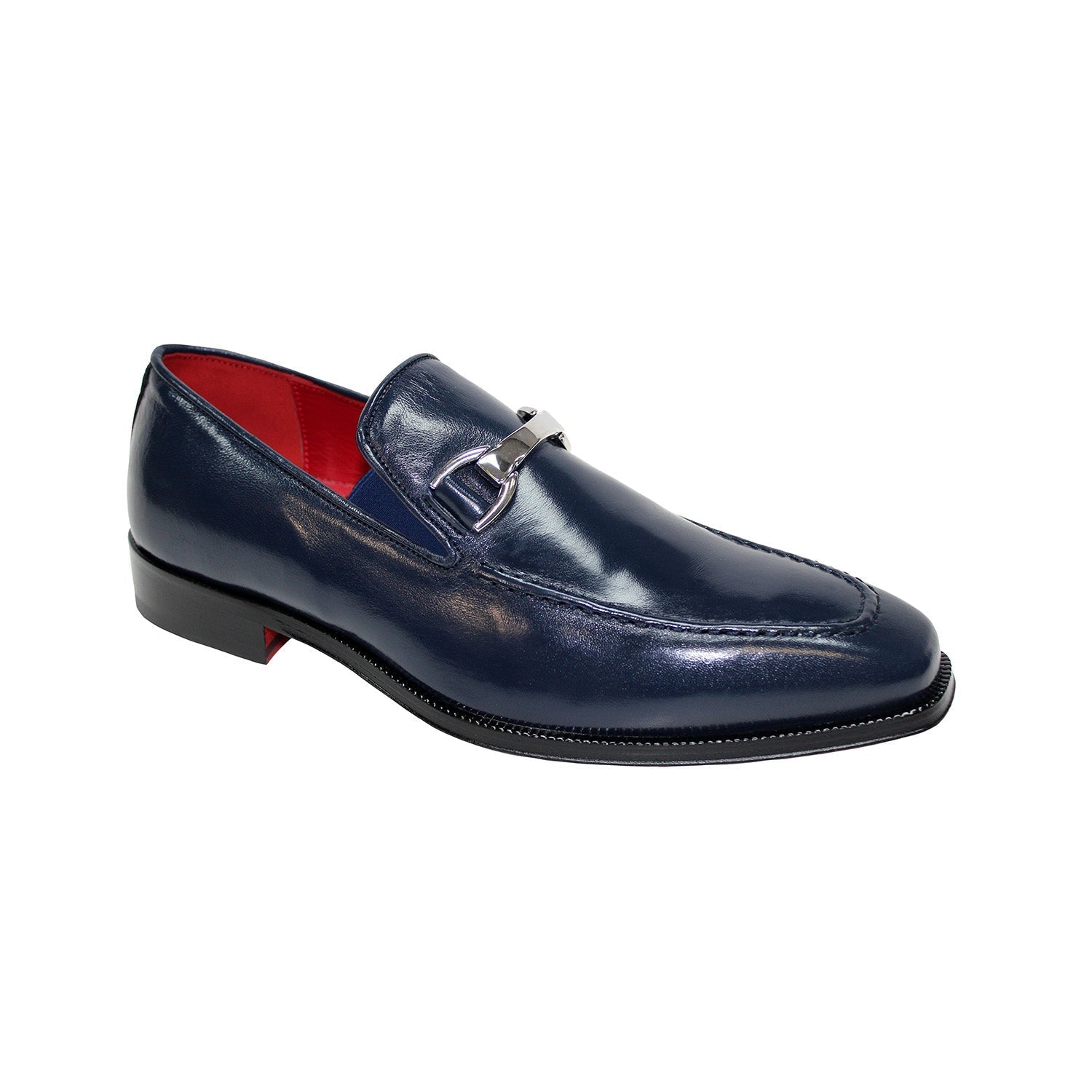 Emilio Franco Loris Men's Shoes Navy Nappa Leather Loafers (EF1076)