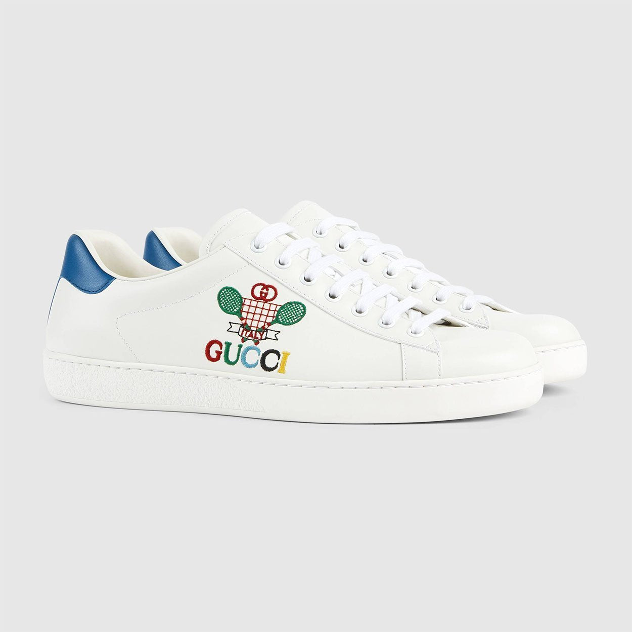 Gucci Ace Sneakers Tennis Men's Shoes White Tennis Sewed Calf-Skin Lea ...