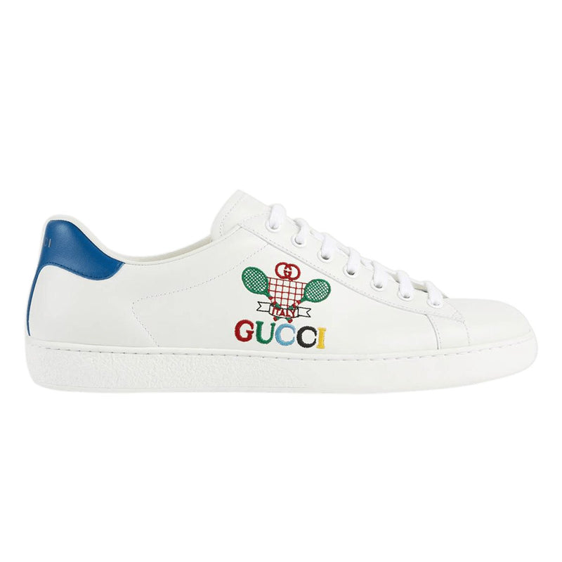 Gucci Sneakers Tennis Men's Shoes White Tennis Sewed Calf-Skin Lea AmbrogioShoes
