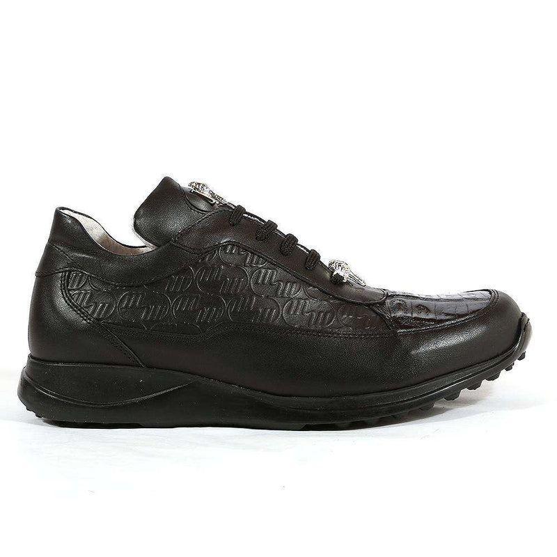 Mauri Shoes 8900/2 Italian Men's King Nappa Embossed / Croco Black Sne ...