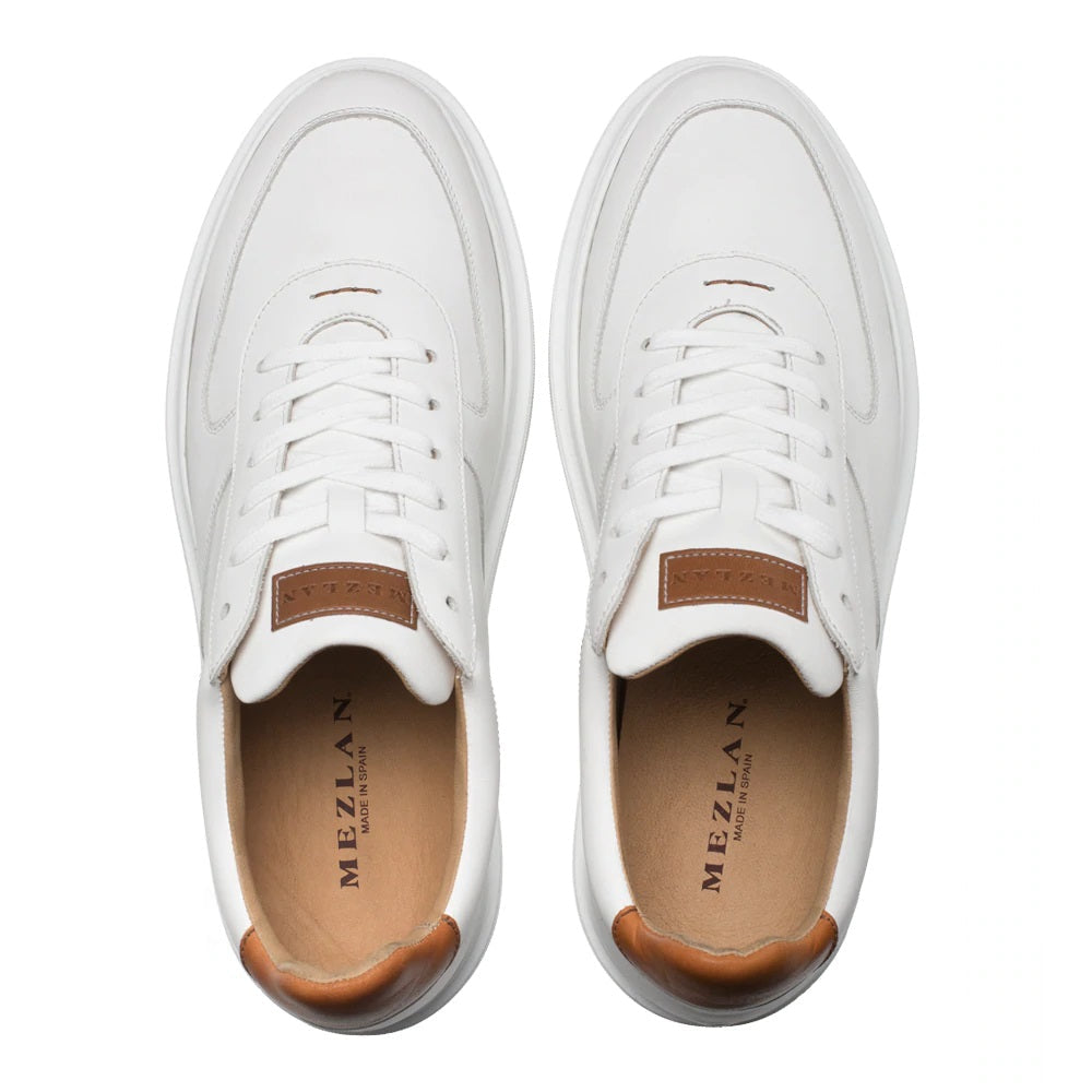 Mezlan A20208 Men's Shoes White Calf-Skin Leather Apron Casual Sneaker ...