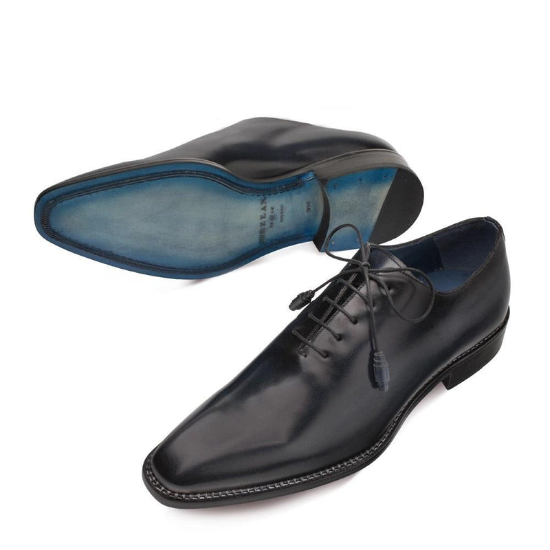 Mezlan Enterprise 9744 Men's Shoes Blue Plain Calf-Skin Leather Oxford ...