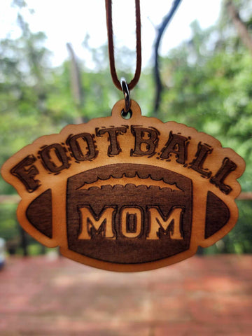 Football Mom wooden air freshener