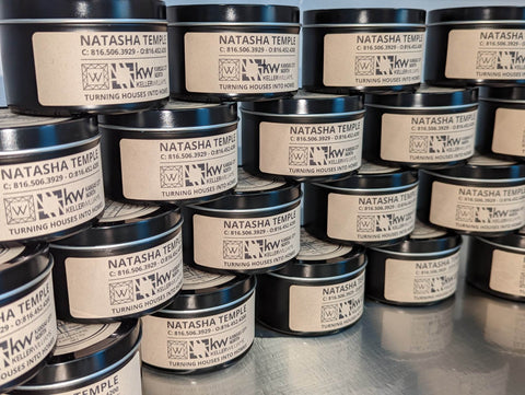 Candles labeled for Natasha Temple