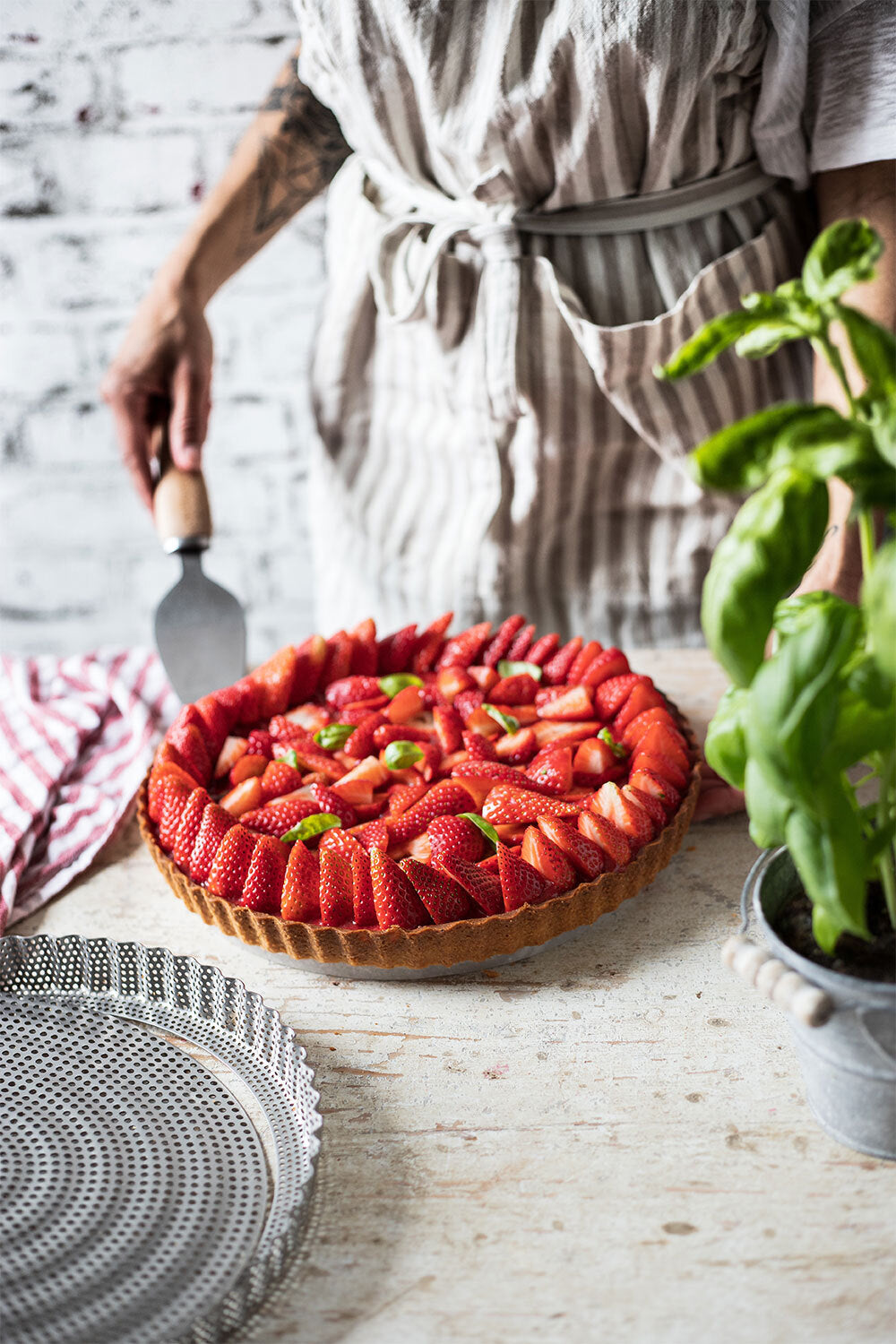 Strawberry and Basil Tart