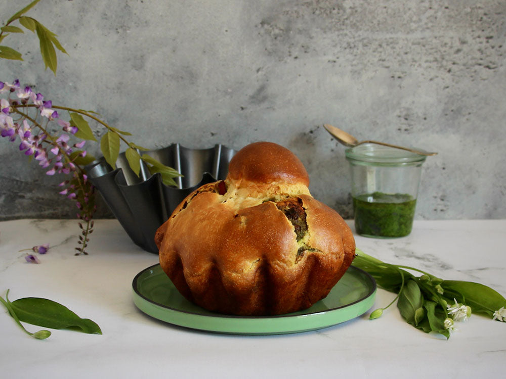 Receta de brioche con pesto