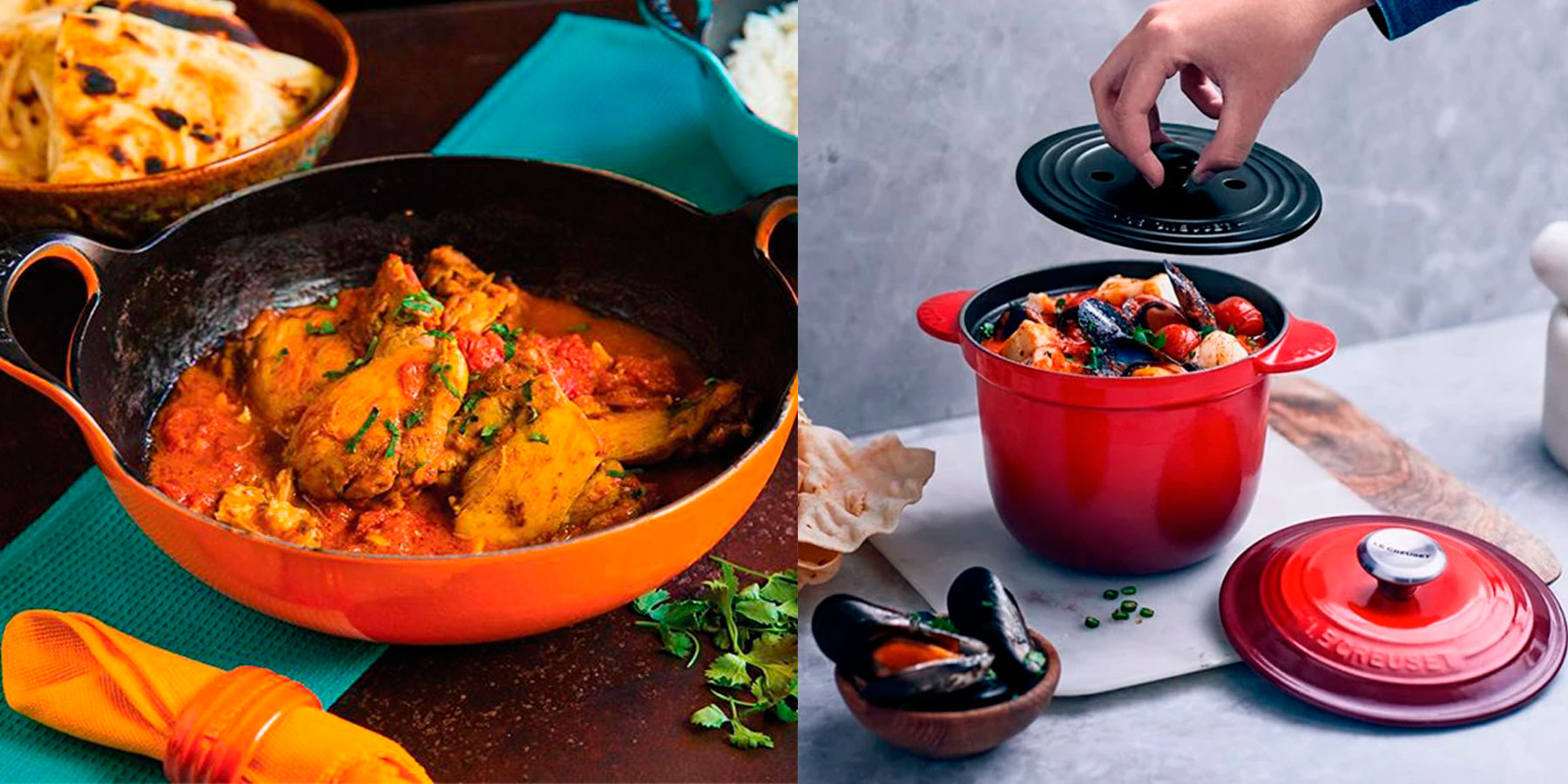 Le Creuset Cast Iron Balti Dish, 3-quart, Soleil, Cutlery and More